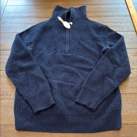 J. Crew Midweight cashmere ribbed half-zip ski sweater XS - Picture 3 of 9